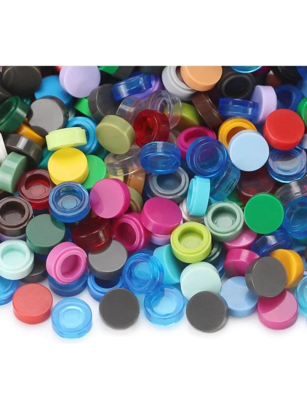 Bulk 4600PCS 1x1 Round Flat Building Tiles - 46 Vibrant Colors for Creative Fun